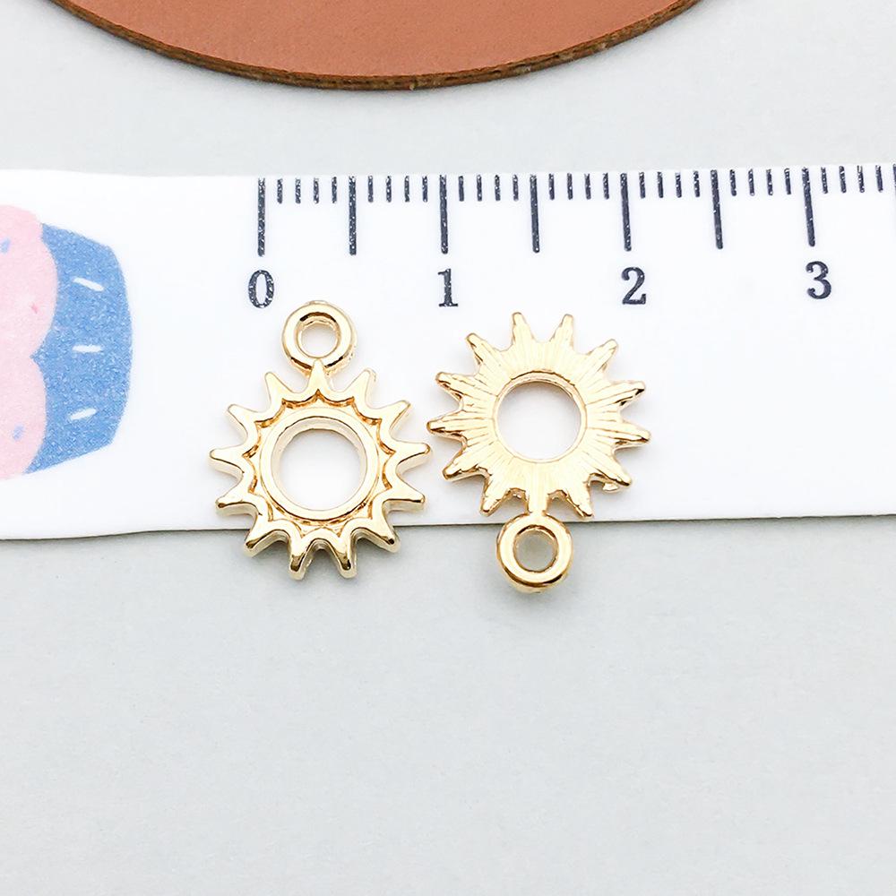 100-Piece Five-Color Alloy Sun, Moon, and Star Pendant Charms for DIY Jewelry