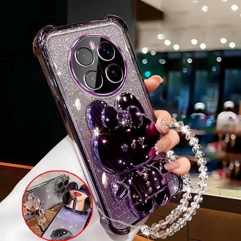Fashion Bracelets Four Corner Anti Fall Shell for Magic 7 Lite 5 6 Pro Honor X9C X9B X9A X8C X7C Makeup Mirror Holder Phone Case