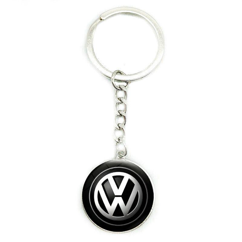 Alloy Car Emblem Keychain Holder Key Ring Pendant for Volkswagen VW Rline GTI Polo Golf Passat Tiguan Arteon Sharan Scirocco B6 Qx0