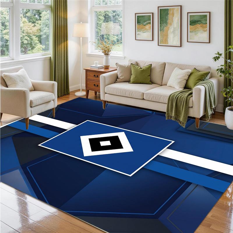 Hamburger SV Fußball Design Kristall Samt Teppich Weiche Dekorative Matte für Schlafzimmer Eingang