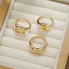 Fashion Gold Color Smooth Geometric Open Rings Set For Women Exaggerated Metal Irregular Thick Chunky Ring Trendy Jewelry Gifts KTJ