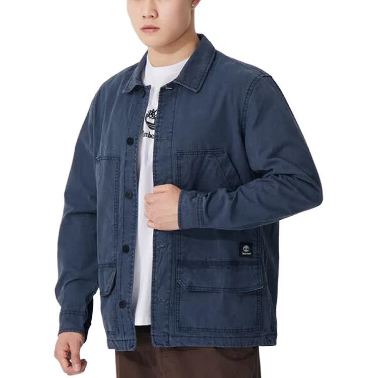 Timberland Chemise Simple Ample de Travail Extérieur à Manches Longues et Multi-Poches pour Homme Bleu Saphir Foncé A44SB-433