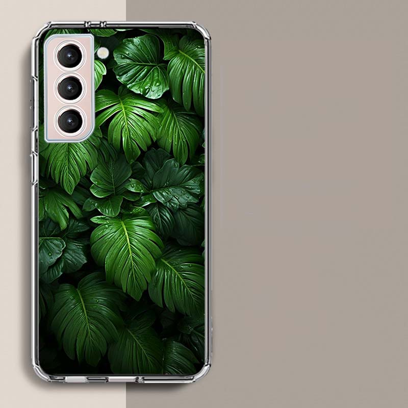 Botanical Background Phone Case For Samsung Galaxy S25 Edge S24 S23 FE S21 S20 S10 Plus S22 S26 Ultra Cover Clear Cases TPU Capa