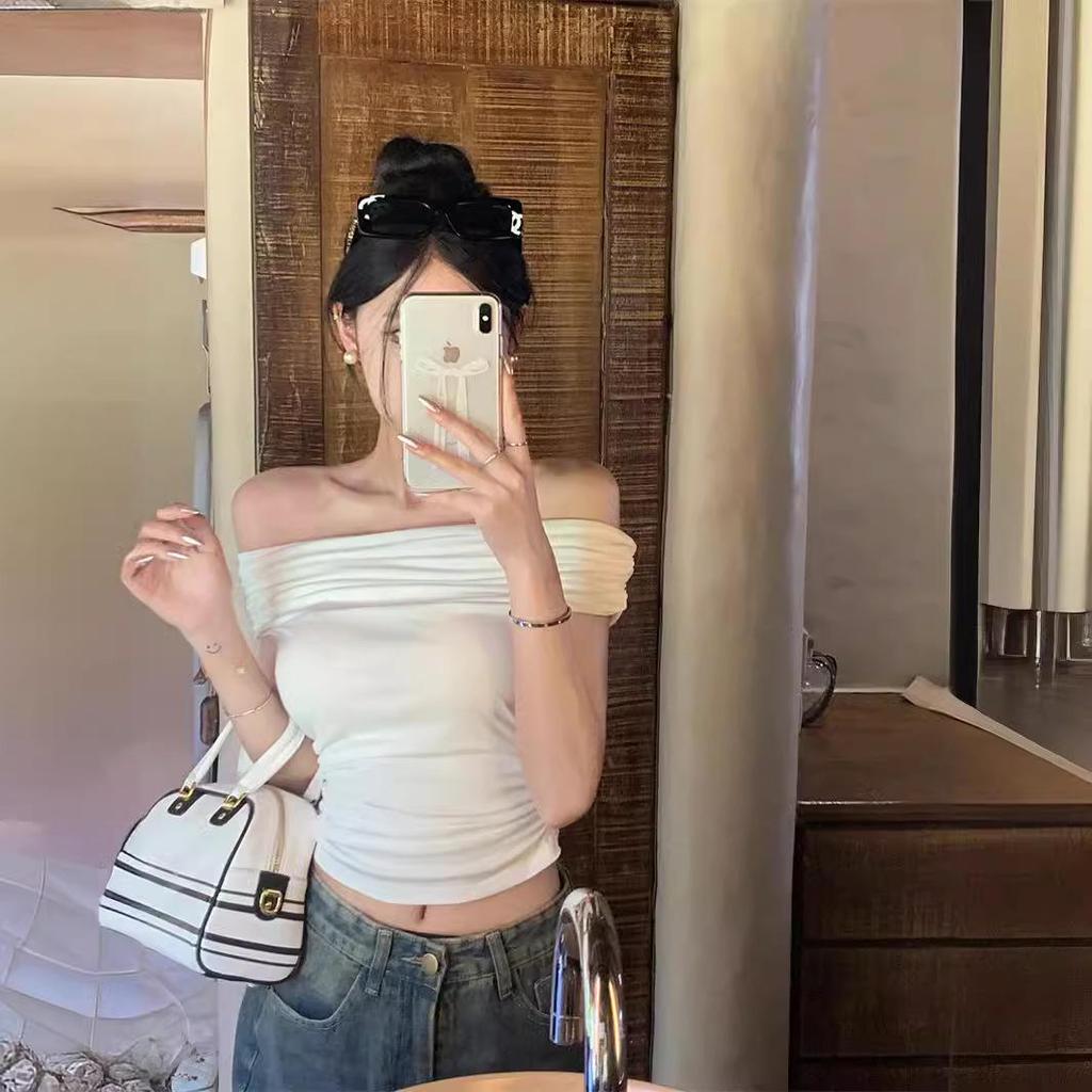 Čistá touha Letní sexy tričko s krátkým rukávem a odhalenými rameny pro ženy