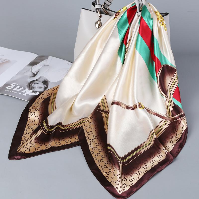 Women Silk Square Scarf Lady Bandana Head Wrap Shawl Satin Foulard Female Large Hijab Neckerchief Scarves Pashmina Headband