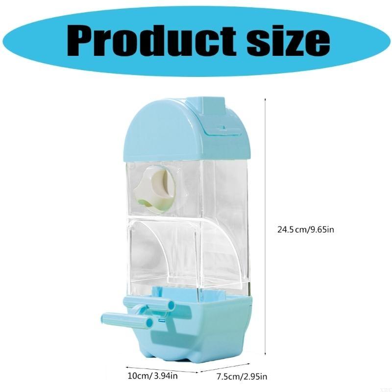 Clear Bird Feeder with Semi Closed Designs Antisplash To Prevent Waste Automatic Parrots Feeder Cage Accessories X3UC