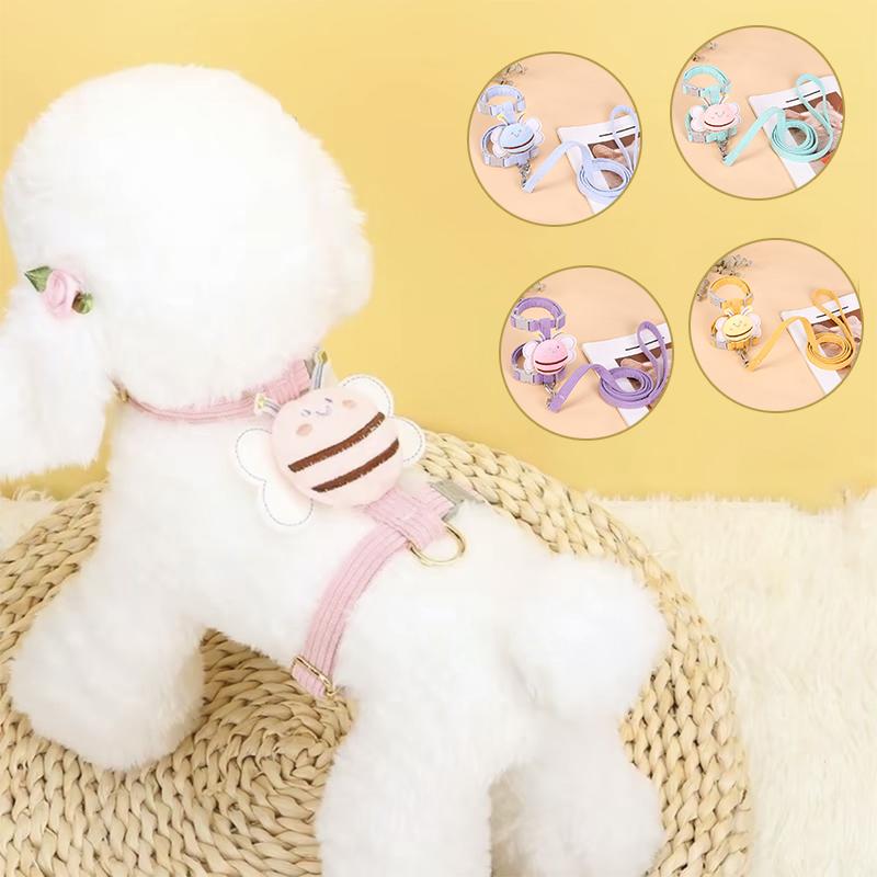 Cat Harness & Leash Set, Cats Escape Proof - Cute Bee Plaid Lightweight Soft Petsafe Harness