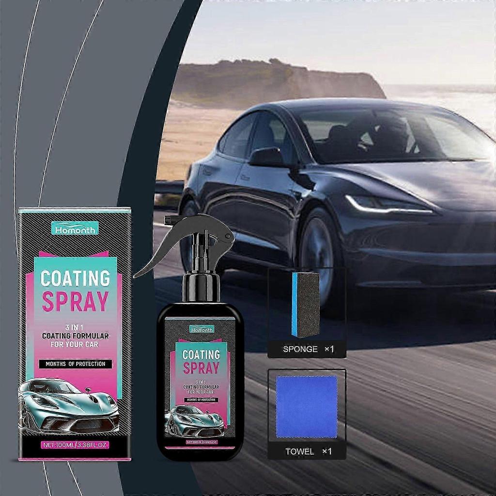 All In One Car Coating Spray 110ml High Gloss Paint Sealant Water Resistant Quick Polish with UV Protection