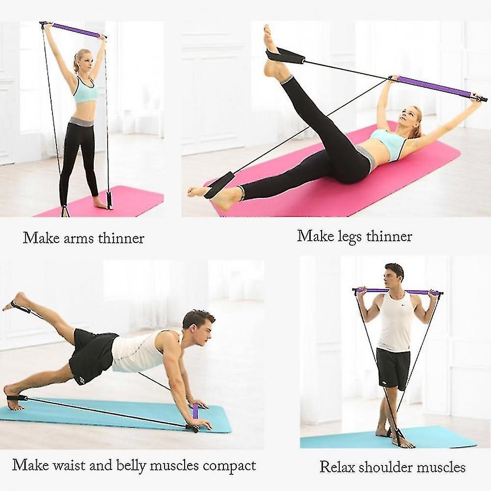 Pilates Sculpt Bar Kit, Pilates Gym Equipment, Pilates Bar Kit With Resistance Band Exercise Stick, Full Body Workout Exercise Pilates