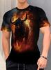 Fun Bull Pattern 3D Printed T-shirt Summer Men's Casual Fashion Round Neck Fashion Trendy Harajuku Personalized Short Sleeve Street Wear