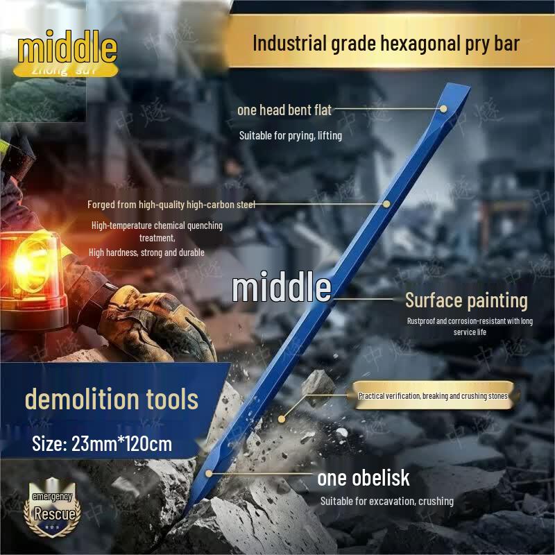 Heavy-Duty Hexagonal Pry Bar