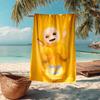 Custom Name Ultra-Soft Beach Towel with Teletubbies Theme,Ideal for Pool - Camping, Diving - Perfect Travel Essential, Vibrant Beach Towel.