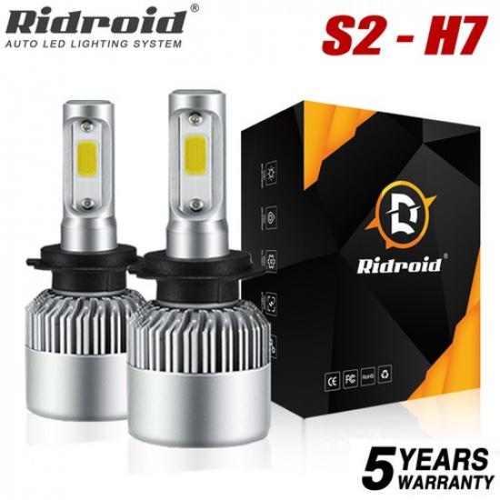 

2x H7 Super Bright LED Headlight Bulbs 360000LM Kit High Low Beam 6500K White