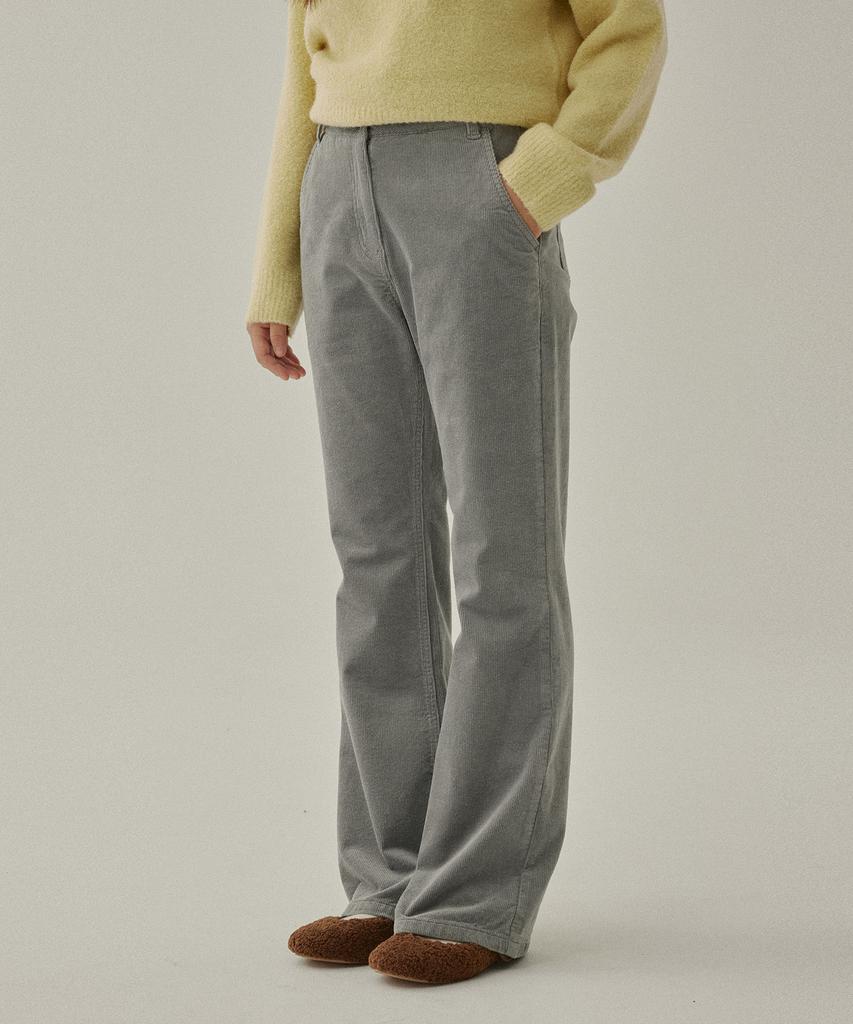 COVERNAT WOMAN Semi Bootcut Corduroy Pants Ash Blue