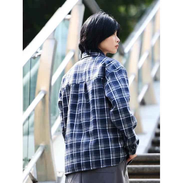 2024 Spring and Autumn Long-Sleeved Plaid Shirt Men's Casual Fashion Brand Japanese Hong Kong Style Student Korean Style Trendy Teen Coat