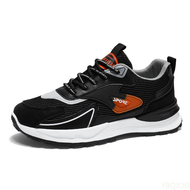 Spring  Autumn New Breathable comfortable Mesh Sneakers MenTrendy Versatile Thick Bottom Casual Running Shoes