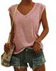 Damemote Ny Ensfarget Tank Top Sommer Bluser T-skjorte Uformell Loose Fit Basic skjorter Tank Tops