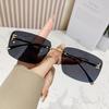 Ruiao rimless sunglasses UV400 fashion square metal glasses for women luxury brand designer diamond y2k small face sun glasses