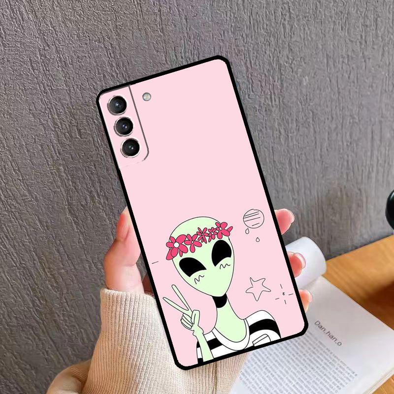 Cartoon Space Alien UFO Soft Case For Samsung Galaxy S20 FE S21 S22 S23 Ultra Note 20 S8 S9 S10 Note 10 Plus Coque