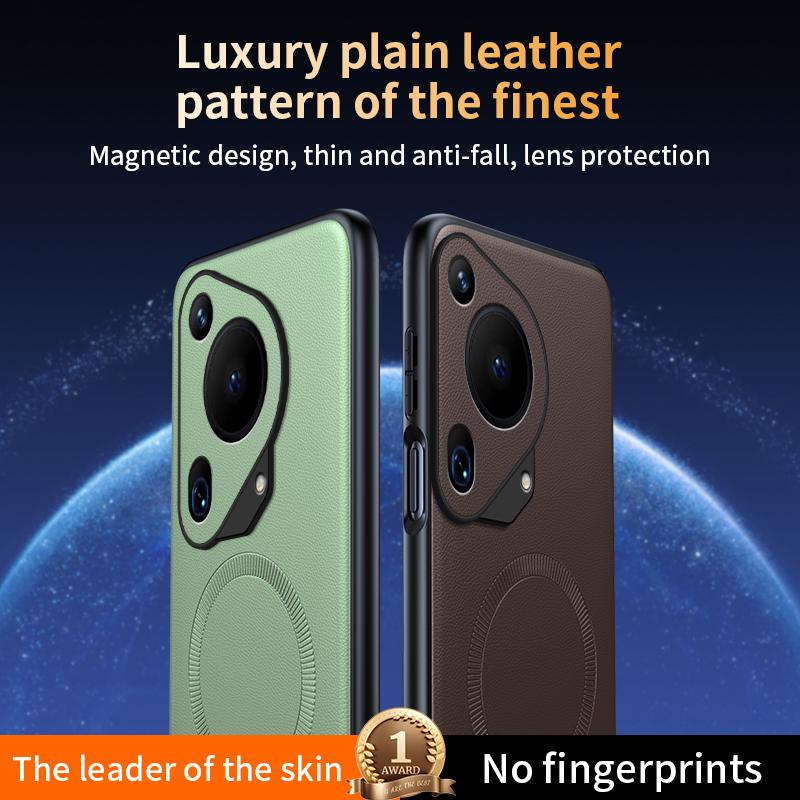 Für Huawei Pura 70 Ultra Hülle Magnetische Leder-Schutzhülle Hohe Qualität Anti-Fingerabdruck Rutschfest PC+TPU