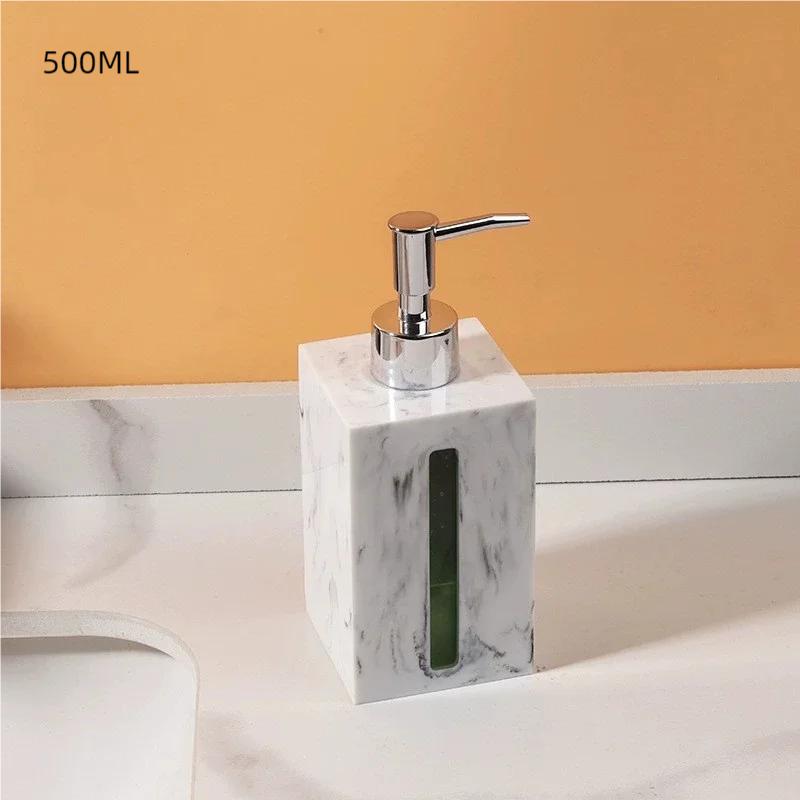 Resin Hand Sanitizer Bottlle Light Luxury Nordic Style Shower Gel Dispenser Imitation Marble Pressing Pump Head