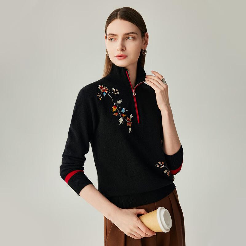 Zhaojun Women's 100% Cashmere Polo Sweater