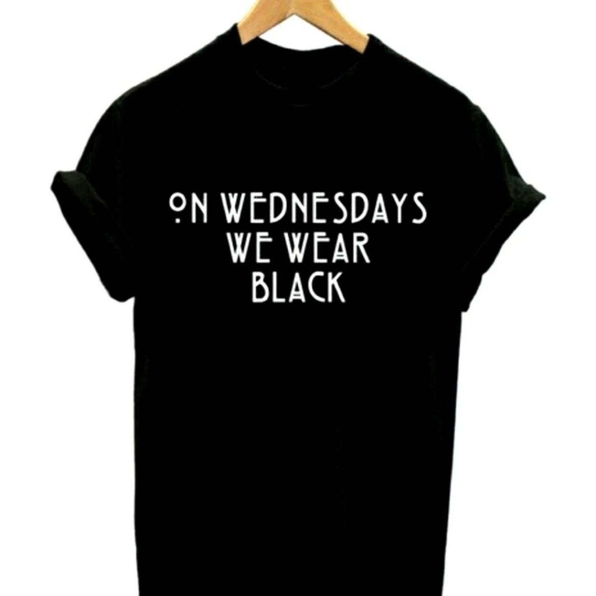 On Wednesdays We Wear Black TShirt Tee Size L/XL 3XL