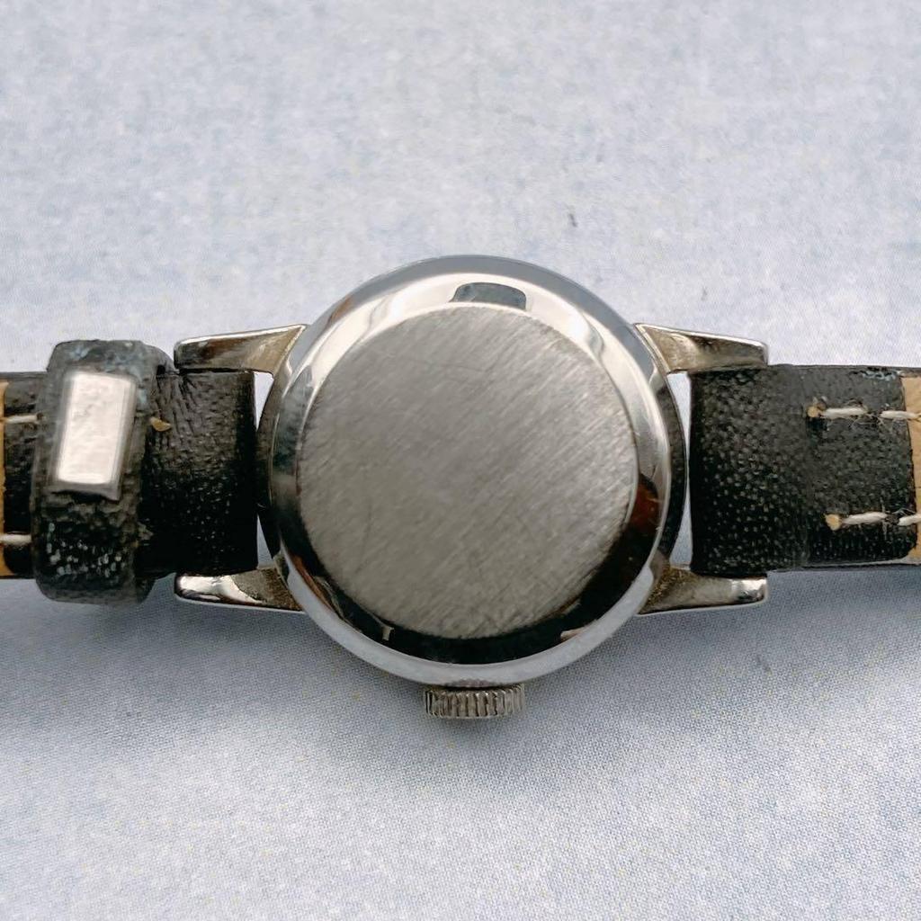 Used [Working Item] OMEGA Ladymatic Manual Winding Watch Cut Glass New Strap Omega Manual Watches Ladymatic Vintage