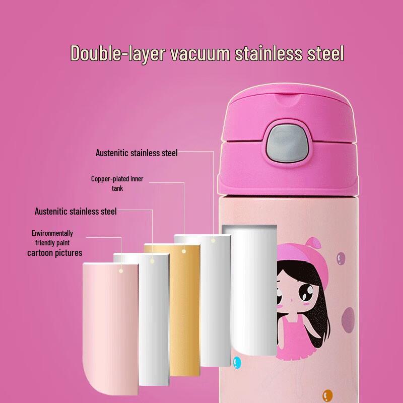 THERMOS 355ML Stainless Steel Kids Straw Insulated Bottle