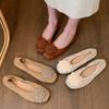 Evening Wind Single Shoes Women's 2025 Spring New Retro Grandma Shoes Gentle Wind Flat Lazy Shoes Doudou Shoes