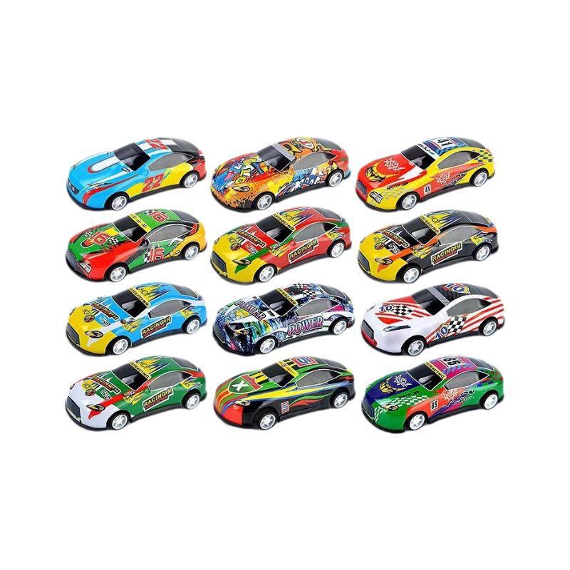 Metal Car Storage Barrel with Pull-back Action, Iron Green Toy Car In Mini Children's Box.