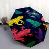 1pc Frogs Pattern Automatic Folding Umbrella - Windproof Compact Travel Umbrella with Auto Open/Close, 8-Rib Heavy-Duty Shaft for Women/Men A010