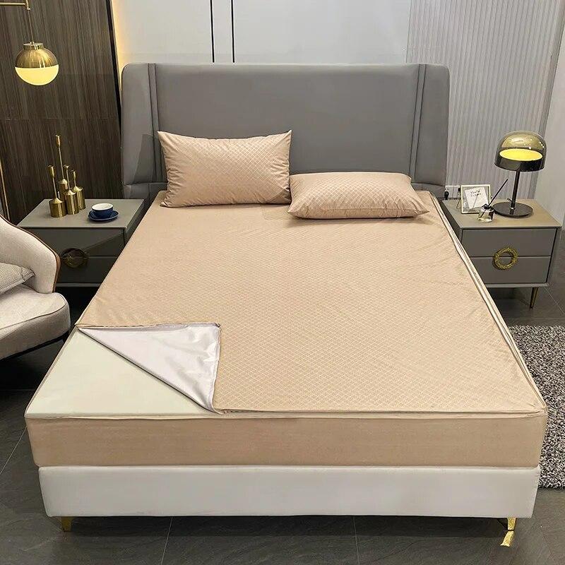 Six Sides Waterproof Zippered Mattress Cover Fully Enclosed Dust-prood Bed Fitted Sheet Mattress Protector