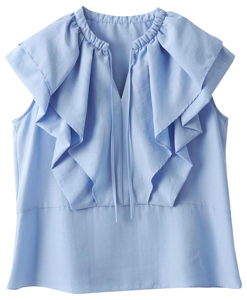 

Arrows Green Label EMMEL REFINES EM Fibril Satin Double Cape Blouse 66166990996 7100 FREE [United Relaxing] LT.BLUE(71)