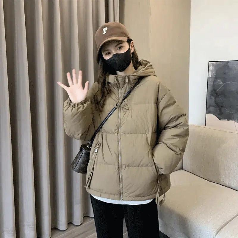 Padded Jacket Women's Short Thick Hooded Padded Jacket Women's Winter Loose Large Size Jacket Padded Jacket