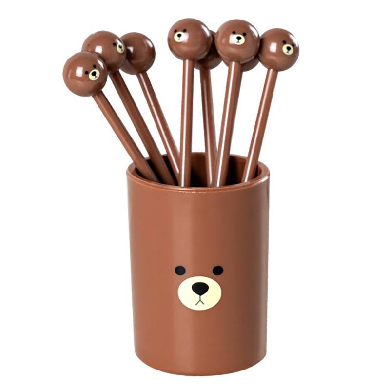 10Pcs Cute Mini Toothpicks Cartoon Kids Food Picks Plastic Fruit Forks Bento Decorative Tableware Food Picks Dessert Fork