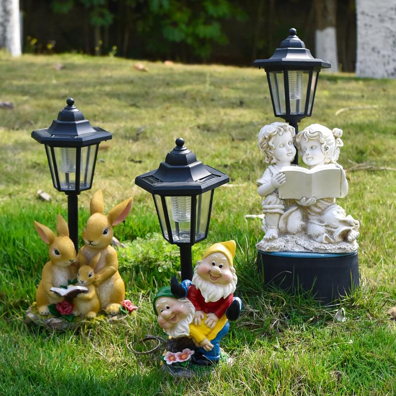 Solar Hexagonal Garden Light Animal Garden Ornament, Ranch Park Outdoor Flower Bed Decorative Light