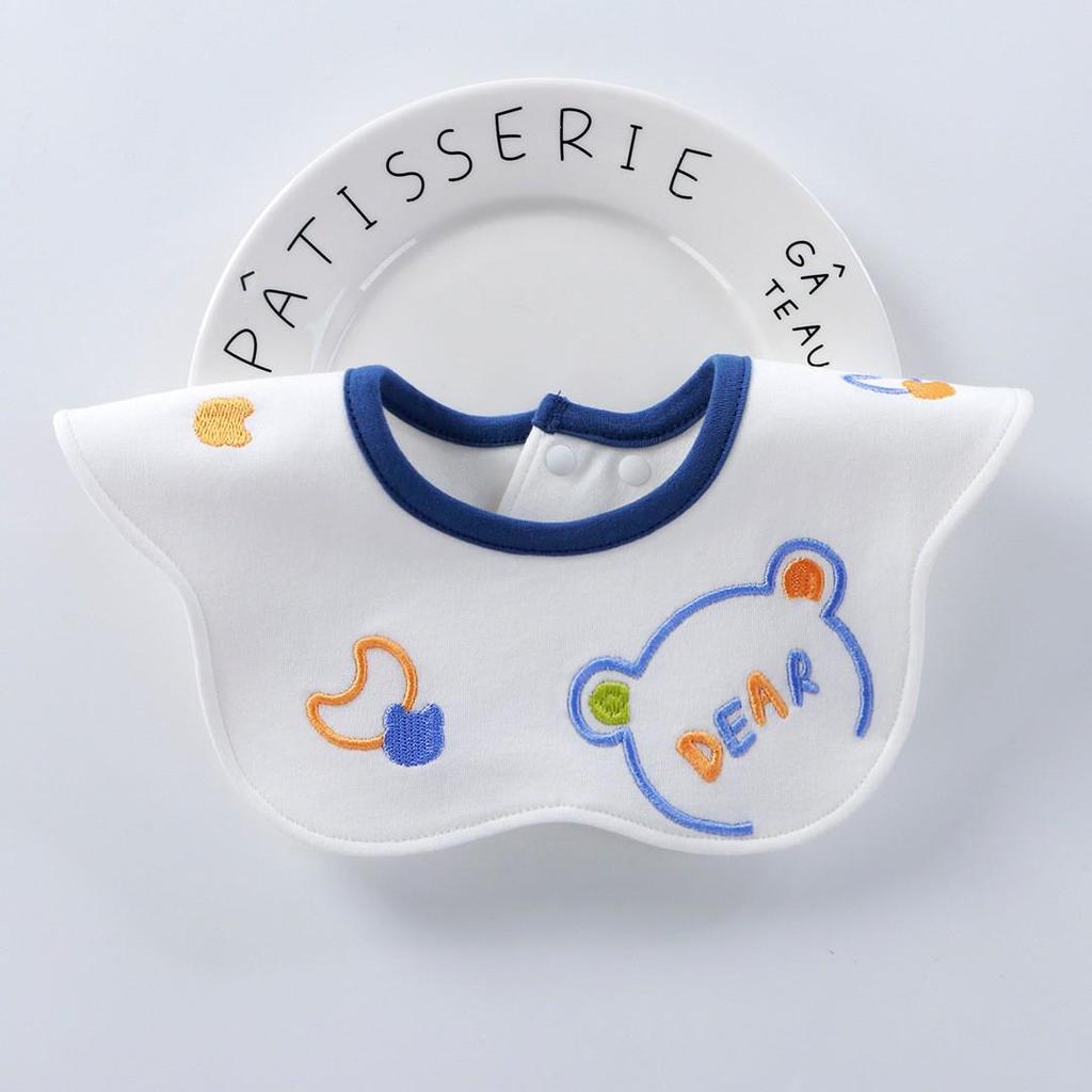 360° Cartoon Cotton Baby Bibs - Waterproof, Anti-Spit Up, Newborn Edition