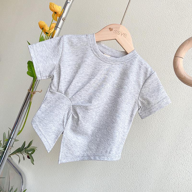 Girls' Summer Short-Sleeve Top & Casual Long Pants Set