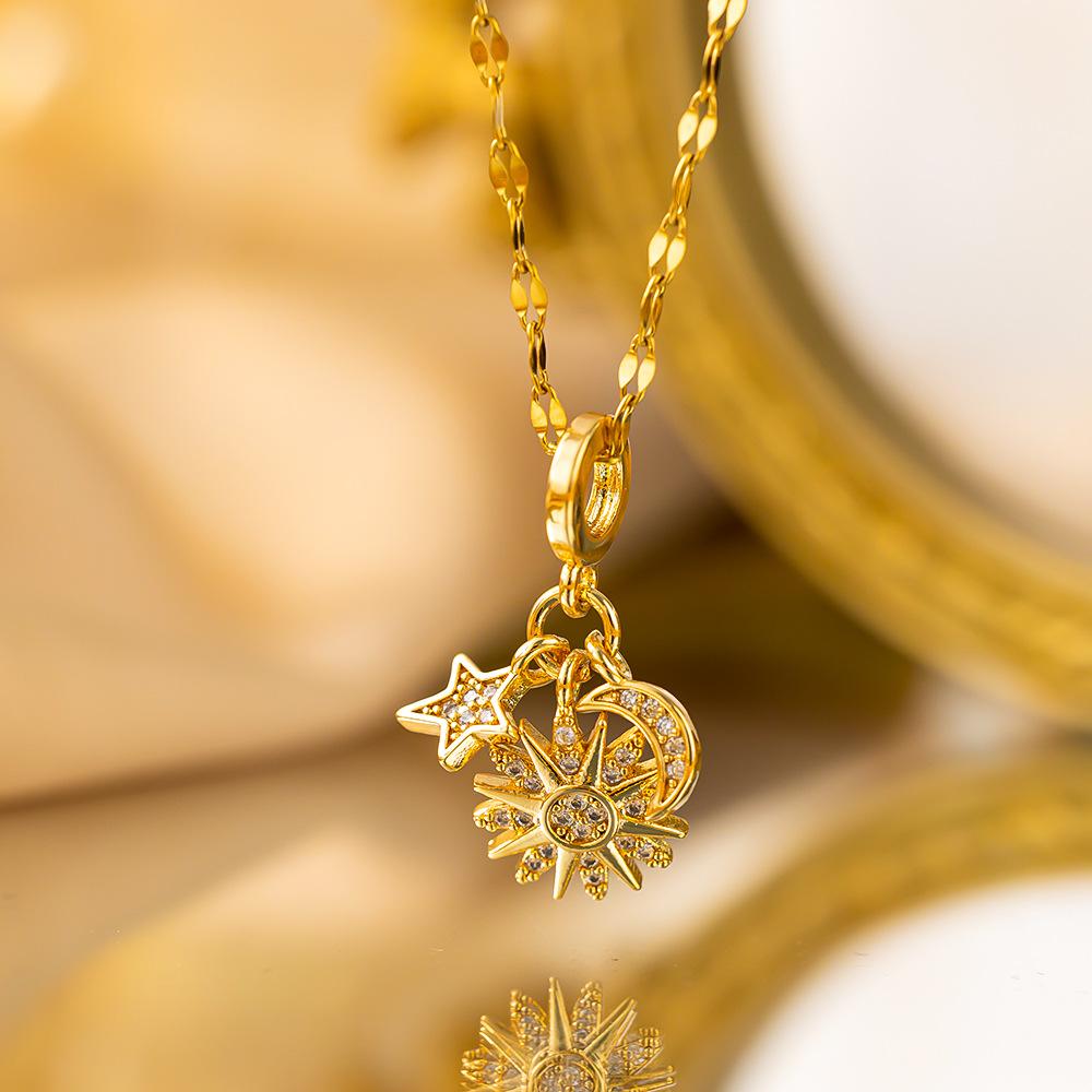 Elegant Luxury Full Zircon Copper Micro Inlaid Necklace Women Simple Exquisite Collarbone Chain Necklace