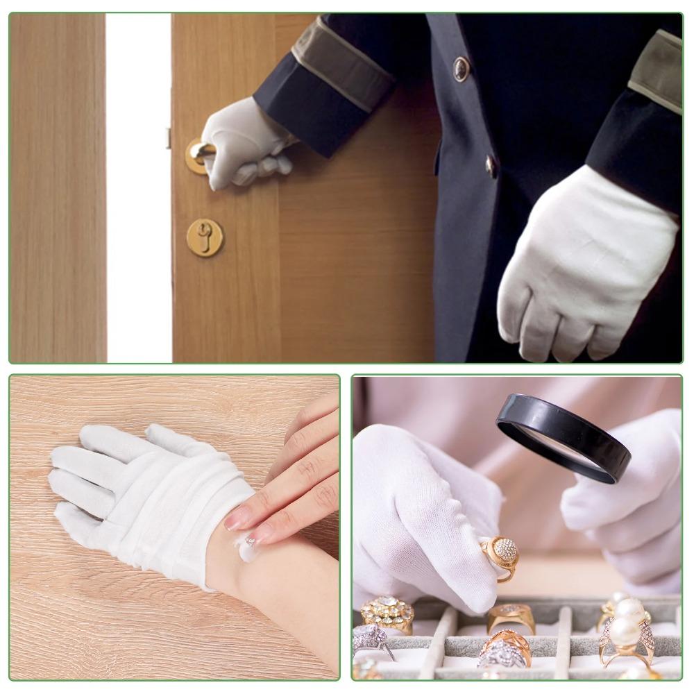 60 white pure cotton gloves, suitable for drying hands while sleeping, washable high-quality cotton gloves (XL)