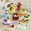 DIY MOC Cake Waffle Toast Chocolate Shuflei Swiss Roll Ice Cream Crispy Tarts Building Blocks Model Bricks Kids Sets Kits Toys