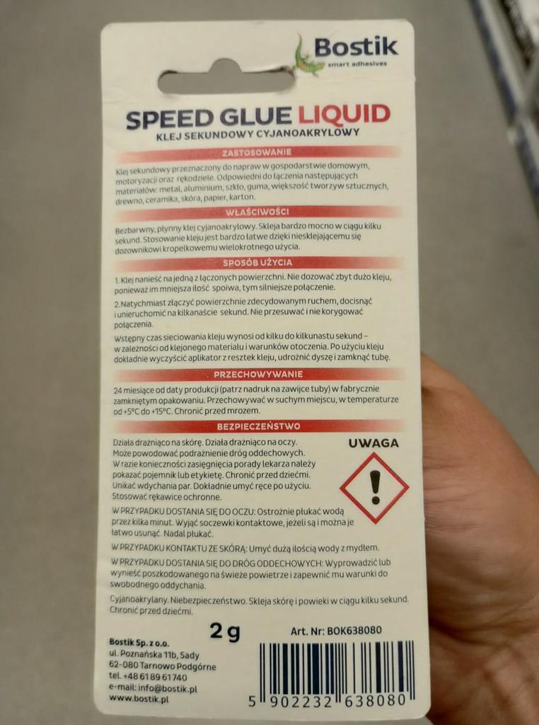 Quick-drying Cyanoacrylate Glue In a 2g Tube