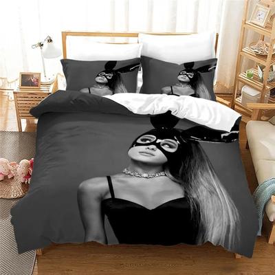 Ariana Grande Sängkläder Set 3D-tryck Mode Popartist Hemdekoration Pojke Flicka King Size Sängkläder Set Täcke Örngott