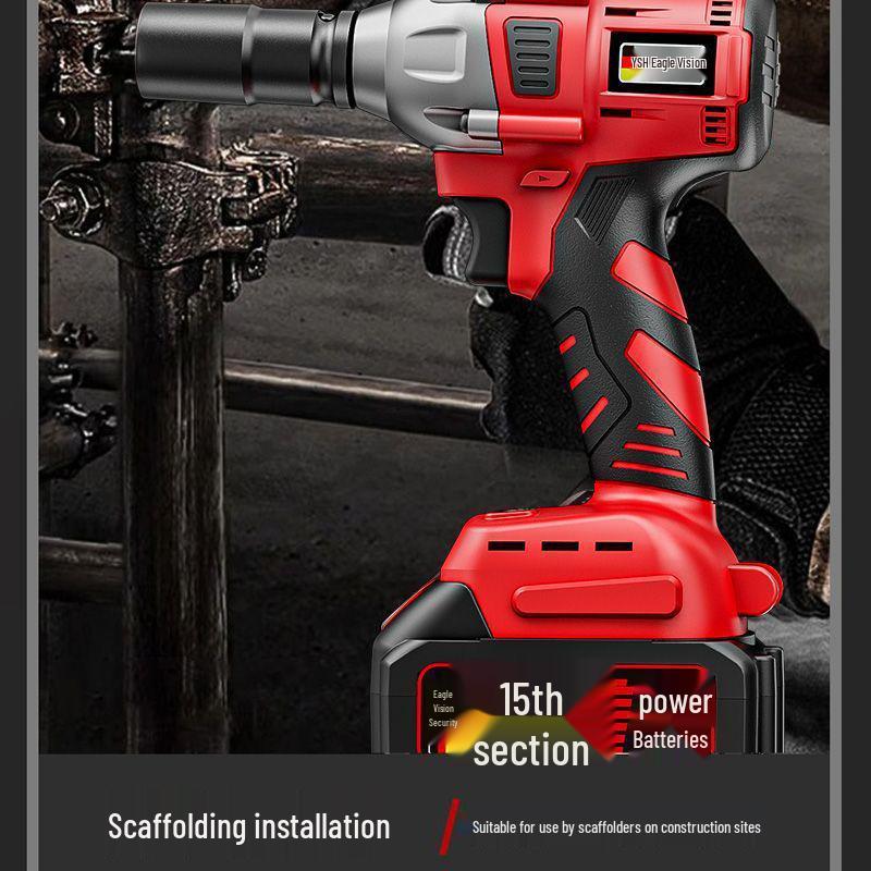 Brushless High Torque Rechargeable Lithium Battery Impact Wrench for Scaffolding, Woodworking, and Auto Repair.