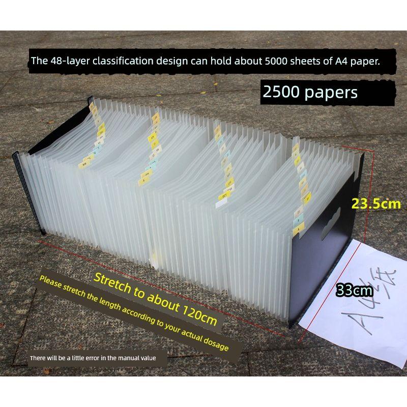 Large Capacity File Holder A4 Multi-Layer Folder Insert Buggy Bag File Storage Category Folder Student Test Paper Clip