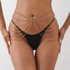 European and American Jewelry Sexy Geometric U-shaped Body Chain, Exaggerated Personality Multi-layer Rhinestone Chain Fringed Waist Chain for Women