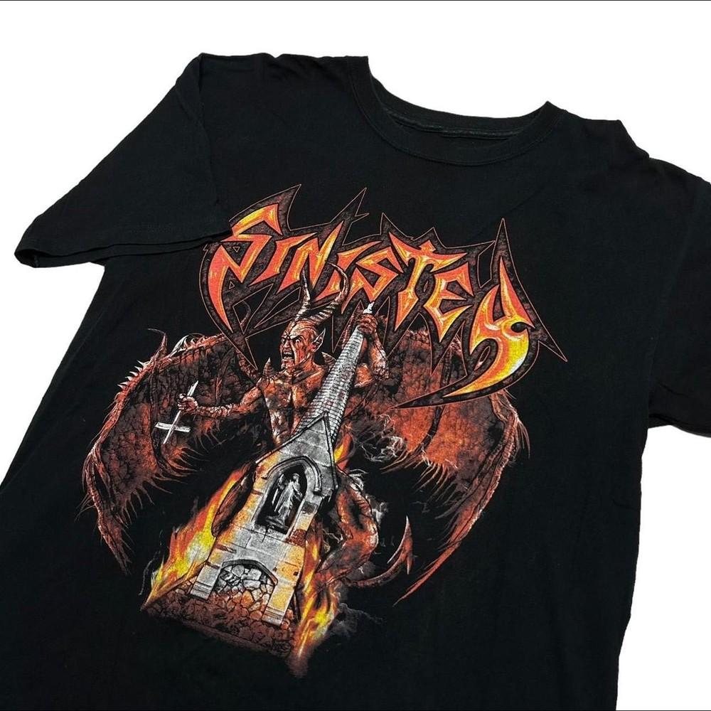 

VTG SINISTER Band Album Heavy Cotton Black T Shirt S-5XL TT529 Unisex T-Shirt L