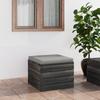Day and Night - Day and Night Pallet Ottoman for Garden with Pine Wood Cushion