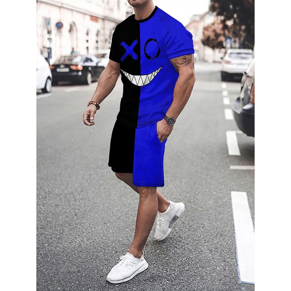 Summer Outdoor Street Fashion Men's T-shirts Everyday Casual Men's Athletic Shorts T-shirts And Shorts Men's Sets